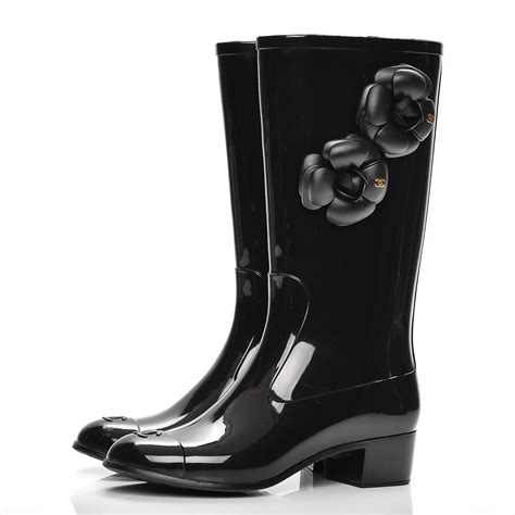 chanel rubber rain boots.